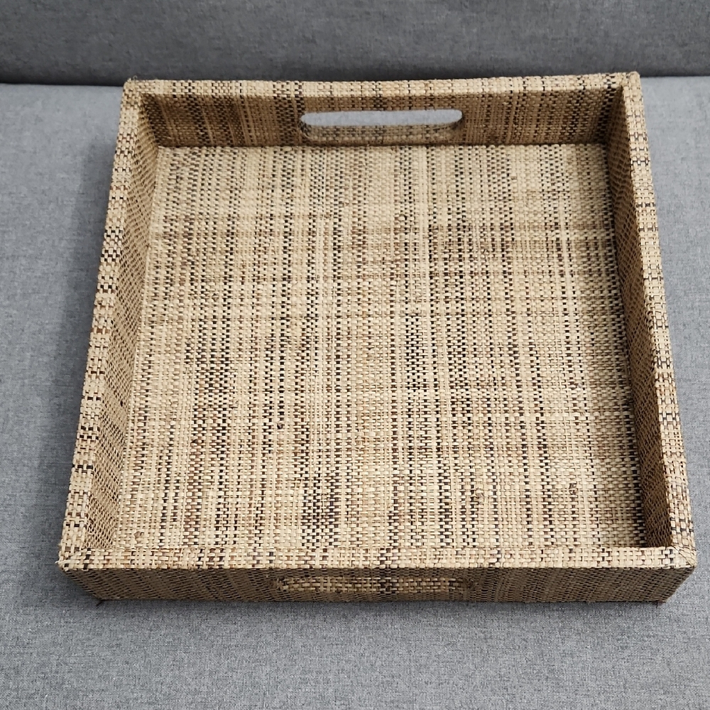 West Elm Square Raffia Tray